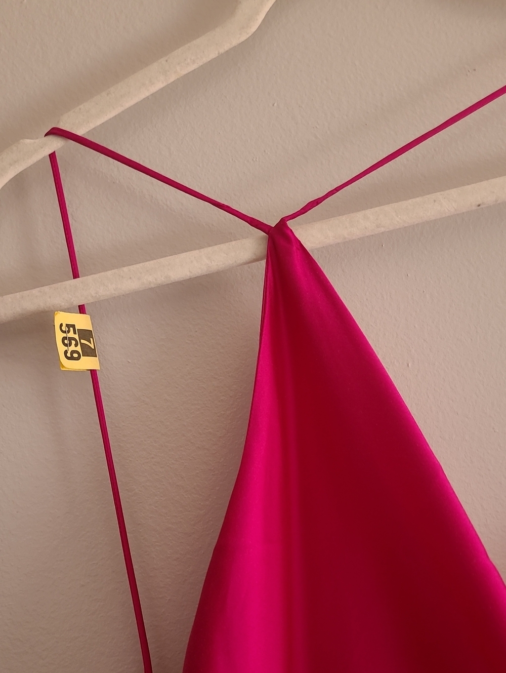 Alix NYX 100% Silk Quincy Midi Slip Dress Magenta Pink Drape Back Wmn Small Chic - Picture 7 of 16